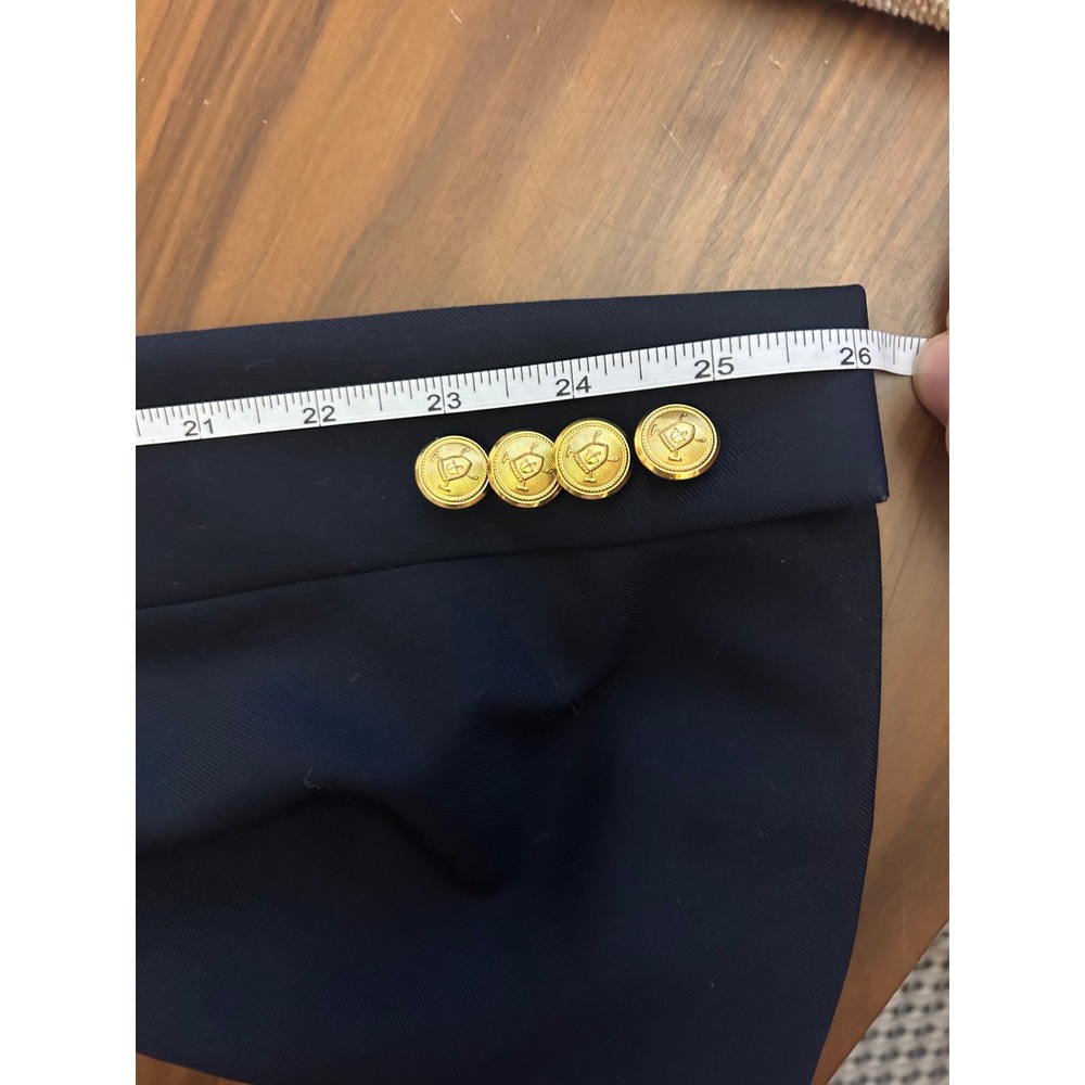 Lauren Ralph Lauren Mens 46L Navy Blue 100% Wool Suit Jacket Blazer Gold Button - Picture 12 of 14